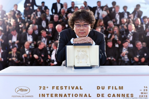봉준호 감독 수상. /사진=칸 영화제(Festival de Cannes) 페이스북 캡처.