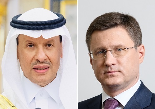 압둘라지즈 빈 살만 사우디아라비아 에너지장관(왼쪽)과 알렉산데르 노바크 러시아 에너지장관(오른쪽). /사진=사우디아라비아 에너지부, 러시아 에너지부.