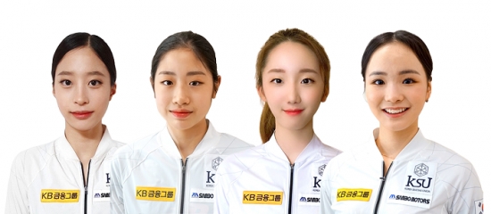 (왼쪽부터) 유영, 이해인, 김예림, 임은수 선수. /사진=KB금융그룹 제공.
