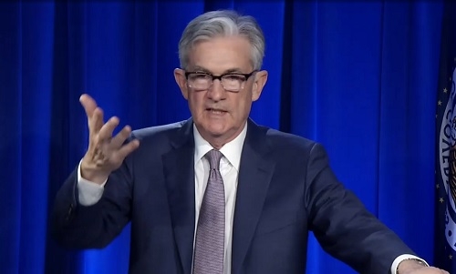 제롬 파월 미국 연방준비제도(Fed) 이사회 의장이 10일 연방공개시장위원회(FOMC) 회의 후 영상 기자회견을 하고 있다. /사진=Fed 생중계 화면캡쳐.