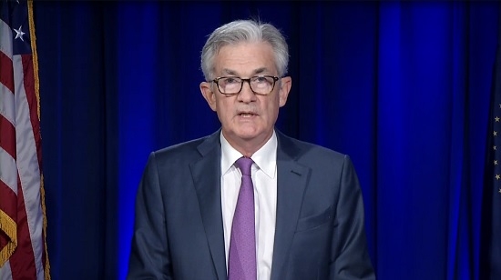 제롬 파월 미국 연방준비(Fed) 이사회 의장이 16일(미국시간) 연방공개시장위원회(FOMC) 회의 후 기자회견을 하고 있다. /사진=Fed 생중계 화면캡쳐.