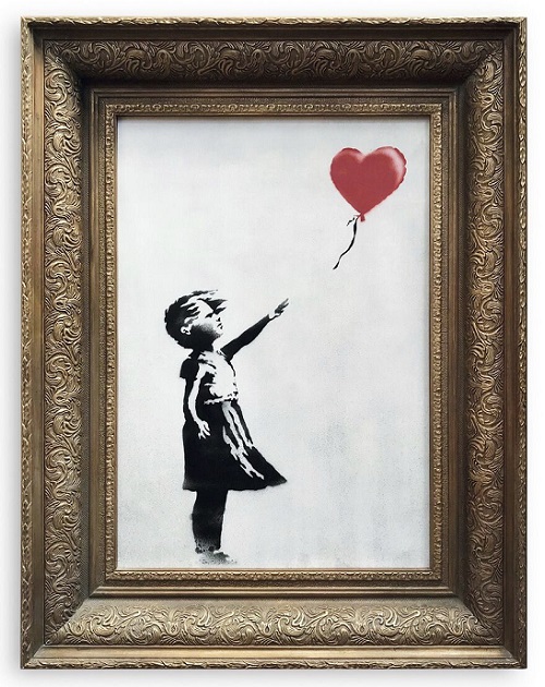 뱅크시(Banksy) 작품 'Girl with Balloon'. /사진=AP, 뉴시스.