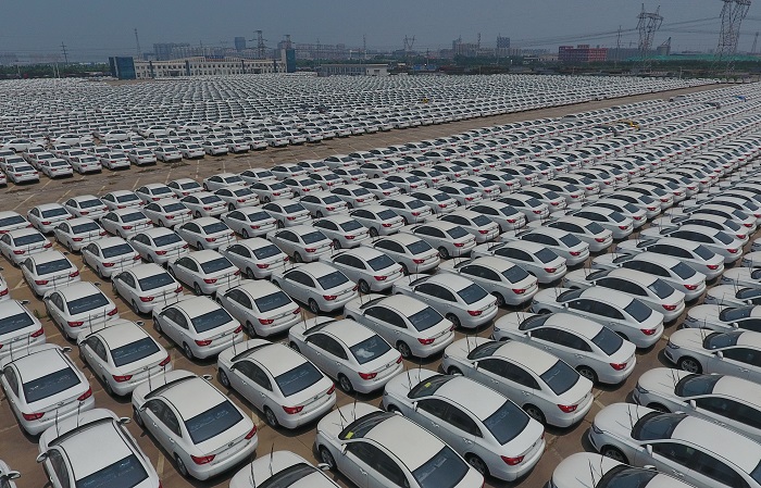 중국 허베이성 경제개발구역의 자동차 물류 기지. /사진=신화통신, 뉴시스.