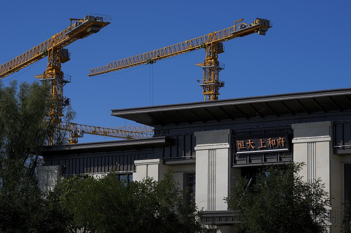 중국 베이징의 헝다그룹 신주택 개발 전시실. /사진=AP, 뉴시스.