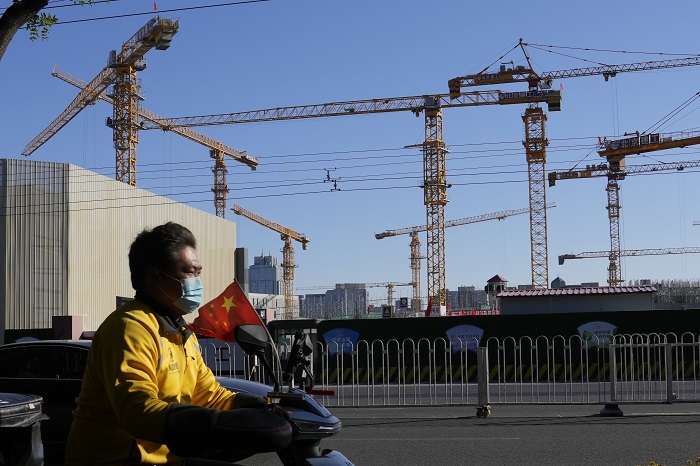 중국 베이징 시내 건설 현장. /사진=AP, 뉴시스.