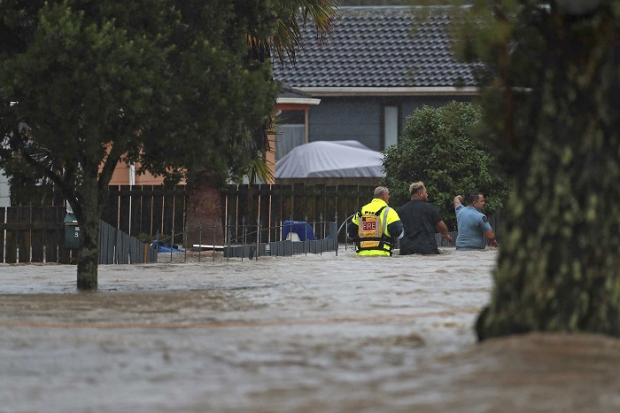 뉴질랜드 오클랜드 홍수 피해. /사진=AP, 뉴시스