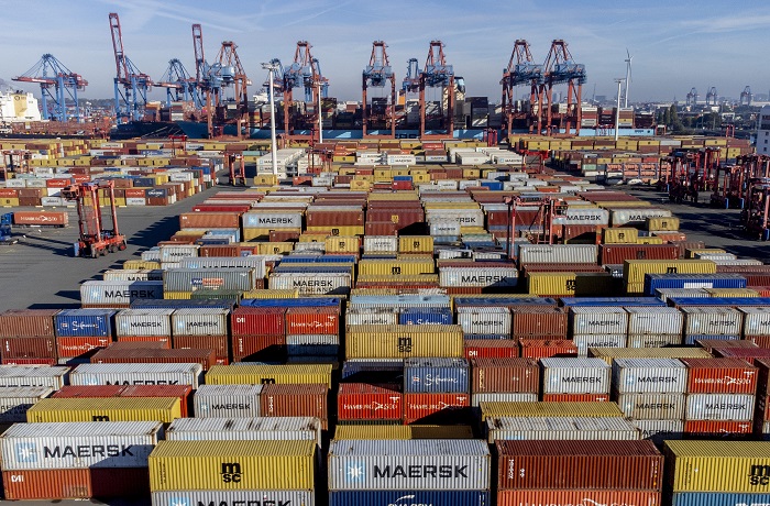 독일 함부르크 항구 컨테이너들. /사진=AP, 뉴시스