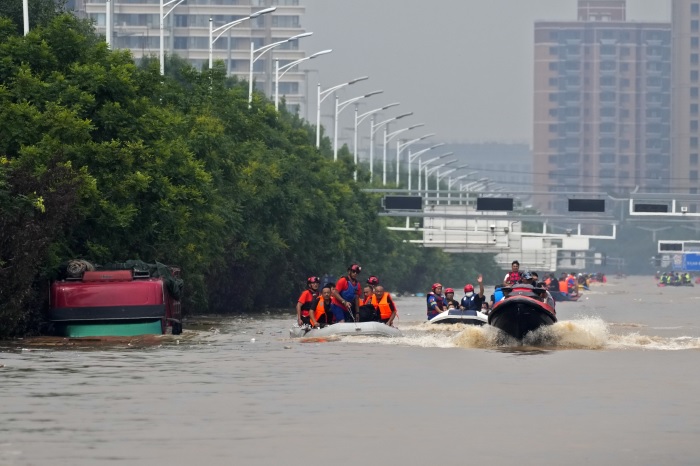 지난 8월 중국 허베이성 폭우 상황. /사진=AP, 뉴시스