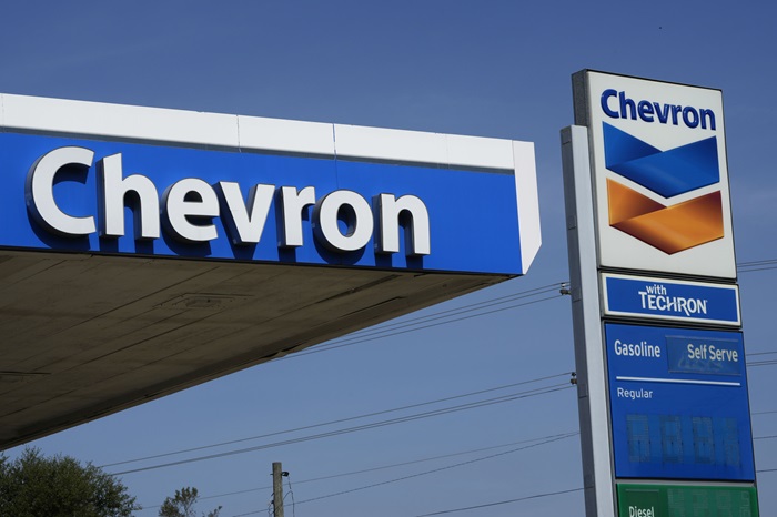 미국 주유소의 셰브론(Chevron) 로고. /사진=AP, 뉴시스