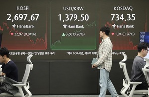 코스닥 '하락'...씨젠 · 한국비엔씨 · 케이엠더블유는 '껑충'