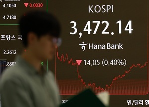 파월 발언 부담, 코스피 '하락'...LG엔솔 · 셀트리온 '뚝'