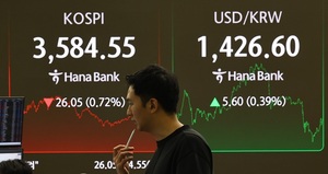 美中 갈등 속, 코스피 '하락'...반도체주 '뚝', LG전자 '활짝'