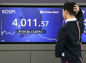 3대 악재, 코스피 '휘청'...반도체 등 '와르르'