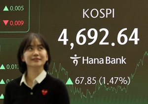 '파죽지세' 코스피, 4690 돌파...원화환율은 '심각'
