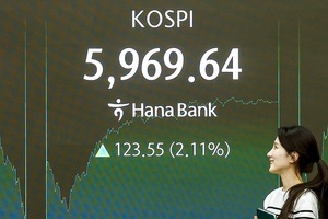 코스피, 2%대 뛰어 5960 돌파 '최고치'