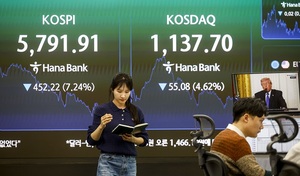 코스닥 '뚝'...리노공업 · 테크윙 · HLB · 올릭스는 '껑충'